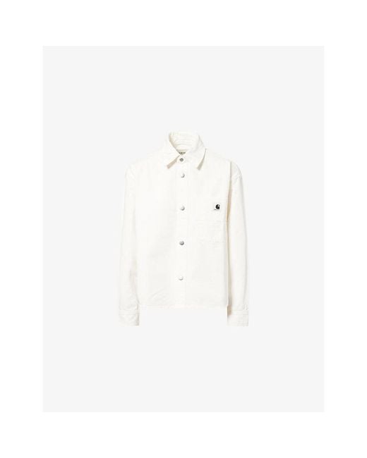 Carhartt White Georgia Oversize Cotton-Canvas Overshirt