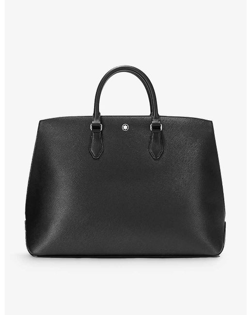 Montblanc Black Sartorial Grained-leather Tote Bag