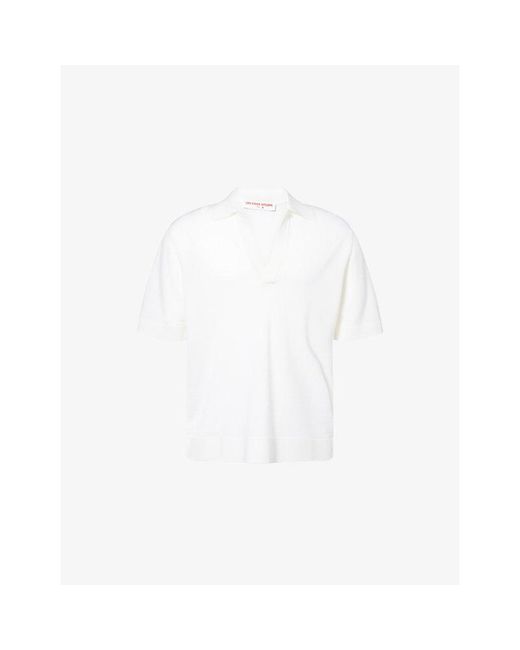 Orlebar Brown White Raffertie Short-Sleeve Wool Polo Shirt for men