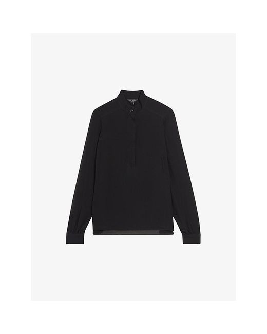 Ted Baker Black Hendra Relaxed-fit Crepe Shirt
