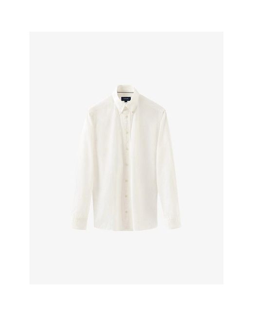 Eton of Sweden White Buttoned-collar Regular-fit Denim Shirt for men