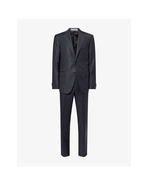 Corneliani Black Single-Breasted Notch-Lapel Wool Suit for men