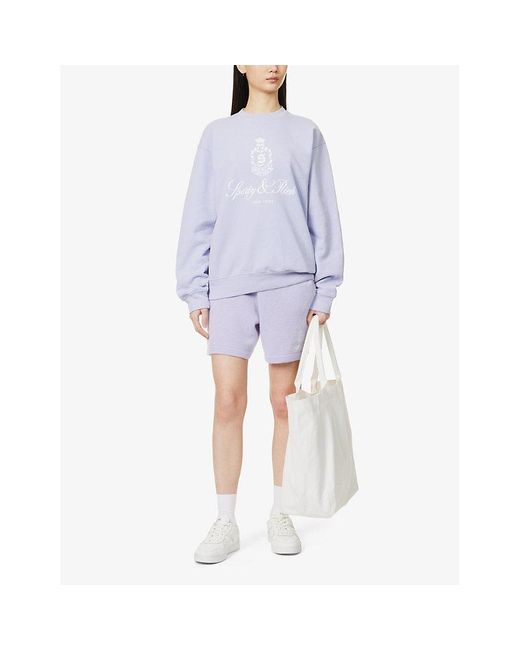 Sporty & Rich Purple Vendome Brand-print Cotton Sweatshirt