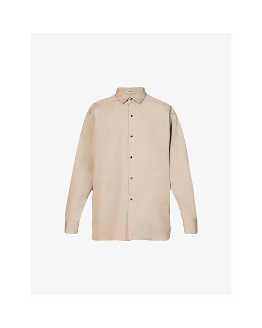 Fear Of God Natural Eternal Pleated-cuff Relaxed-fit Stretch-cotton And Wool-blend Shirt for men