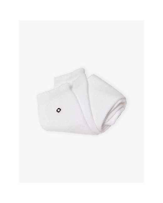Maje White Pointelle Cotton-Blend Knee-High Socks