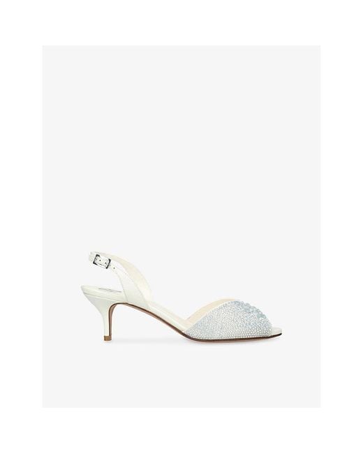 Gina White Arabel Heeled Leather Sling-Backs