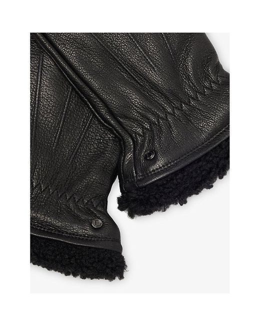 Dents Black Shrewsbury Leather Gloves for men