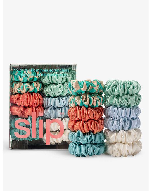 Slip Green Minnie Elasticated Silk Scrunchies Pack Of 12