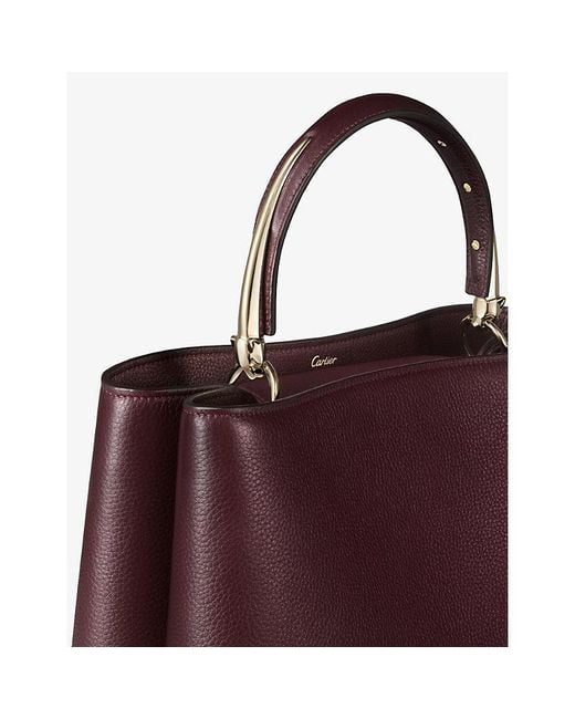 Cartier Purple Panthère Double De Medium Leather Top-Handle Bag