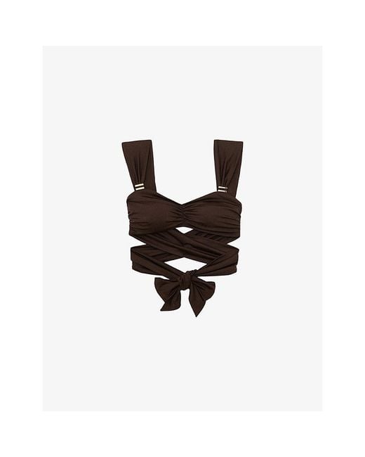 Reiss White Maisie Wrap-Around Bikini Top