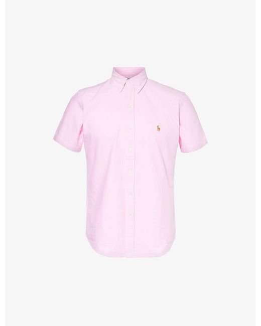 Polo Ralph Lauren Pink Slim-fit Short-sleeve Oxford-cotton Shirt for men
