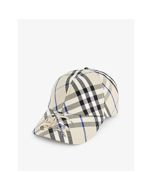 Burberry Multicolor Checked Brand-embroidered Cotton-blend Cap
