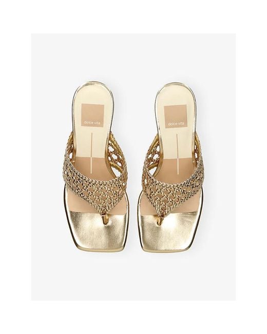 Dolce Vita Natural Barlo Woven Heeled Sandals