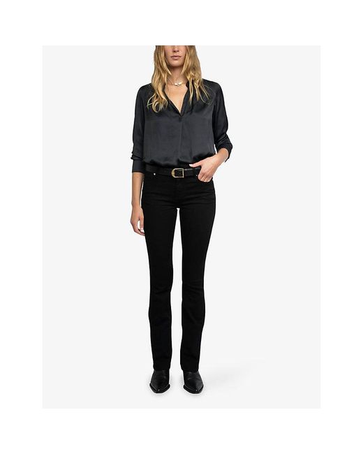 Zadig & Voltaire Red Satin Top