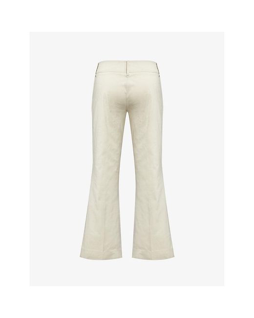 Reformation White Vintage Gucci Belted Flared-leg Low-rise Jeans
