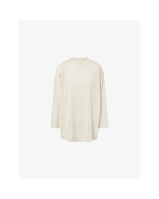 Atelier Ninety Five White Relaxed-Fit Long-Sleeve Jersey Top