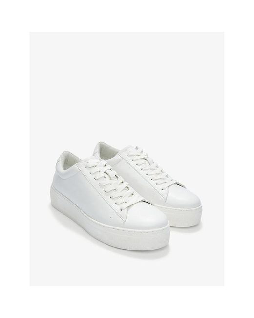 The White Company White The Company Lace-Up Leather Flatform Trainers