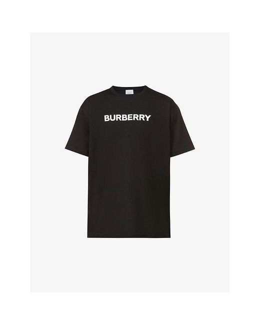 Burberry Black Harriston Brand-print Cotton-jersey T-shirt for men