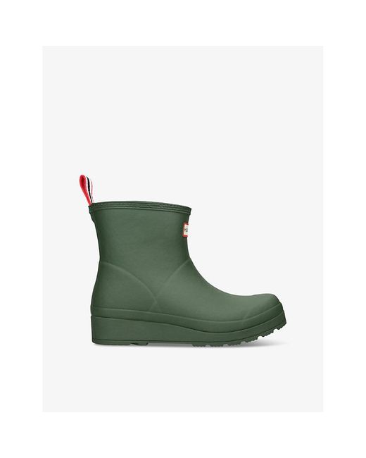 Hunter Green Play Borg-lined Short Rubber Wellington Boots