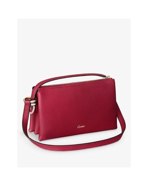 Cartier Red Trinity Mini Leather Shoulder Bag
