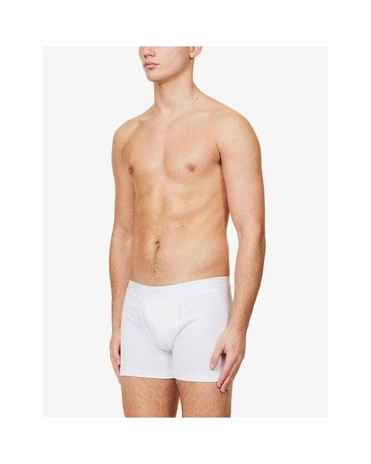 Falke White Tonal Waistband Pack Of Two Stretch-Cotton Boxers for men