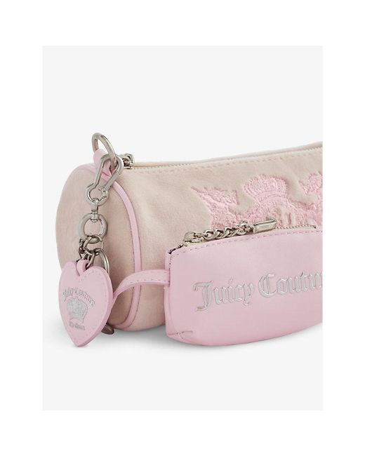 Juicy Couture Brand-embroidered Detachable-strap Velour