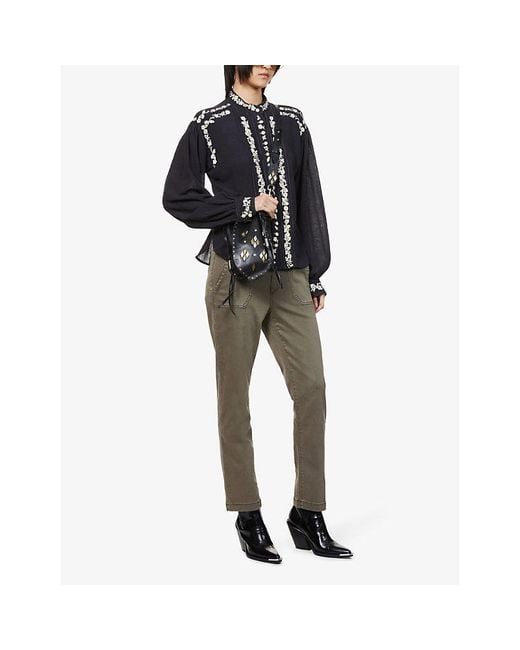 PAIGE Gray Mayslie Straight-Leg Ankle Trousers