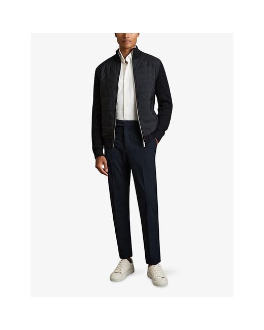 Reiss Blue Found Slim-Fit Drawstring Woven Trousers for men