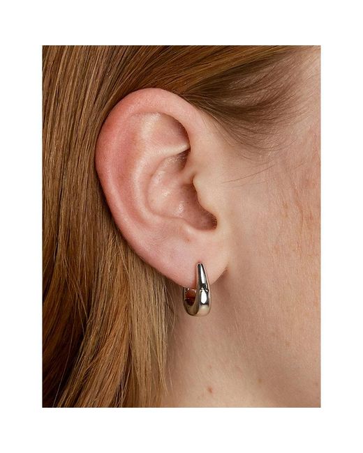 Astrid & Miyu White Horseshoe-Plated Brass Hoop Earrings