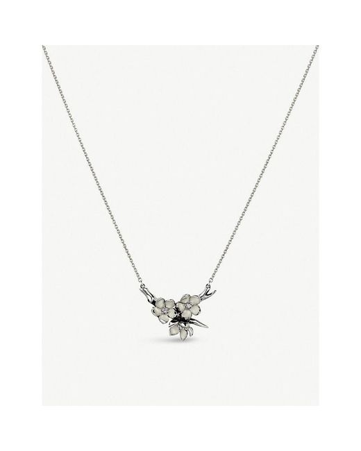 Shaun Leane Metallic Cherry Blossom Sterling Silver And Diamond Necklace