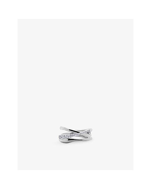 Monica Vinader White Nura Pavé 18Ct Vermeil And Lab-Grown Diamond Ring