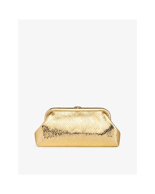 Jimmy Choo Natural Skylar Leather Clutch