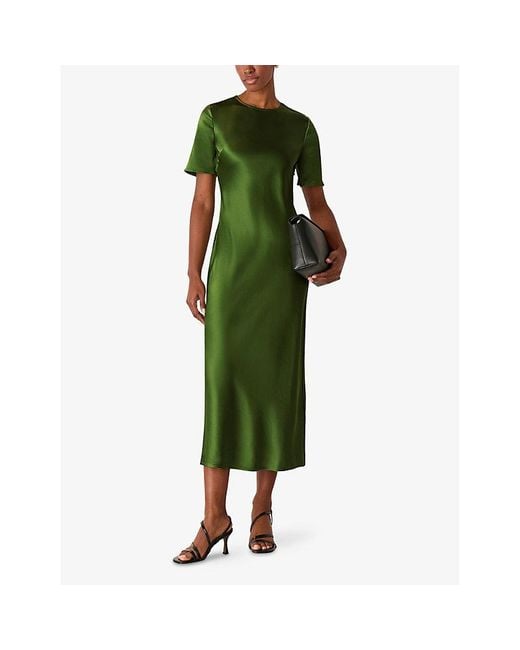 light green off the shoulder dress Luxury Sage Green Beaded A-Line Off-Shoulder Evening Dress LA72605