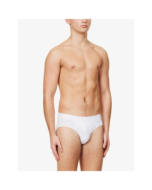 Falke White Tonal Waistband Pack Of Two Stretch-Cotton Briefs for men