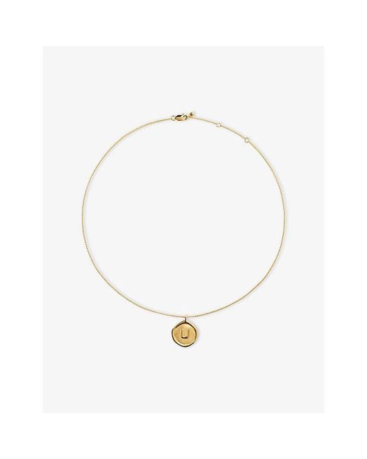 Monica Vinader Metallic Initial U Stamp 18Ct Vermeil Chain Necklace