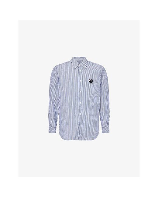 COMME DES GARÇONS PLAY Blue Cdg Embroidered Heart Cotton Shirt for men