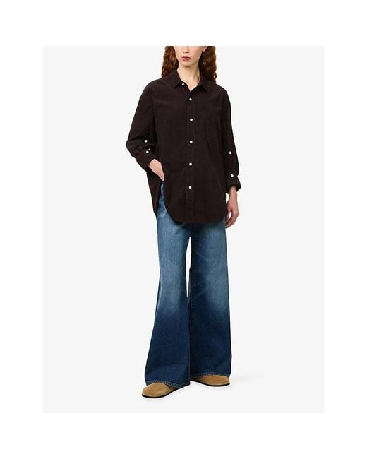 7 For All Mankind Blue Lotta Flared Denim Jeans