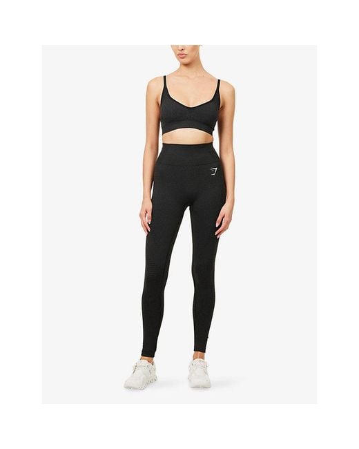 GYMSHARK Black Vital Stretch-Jersey Sports Bra