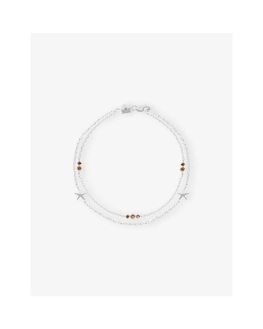Astrid & Miyu White Starfish Double Chain-Plated Sterling- And Cubic Zirconia Bracelet