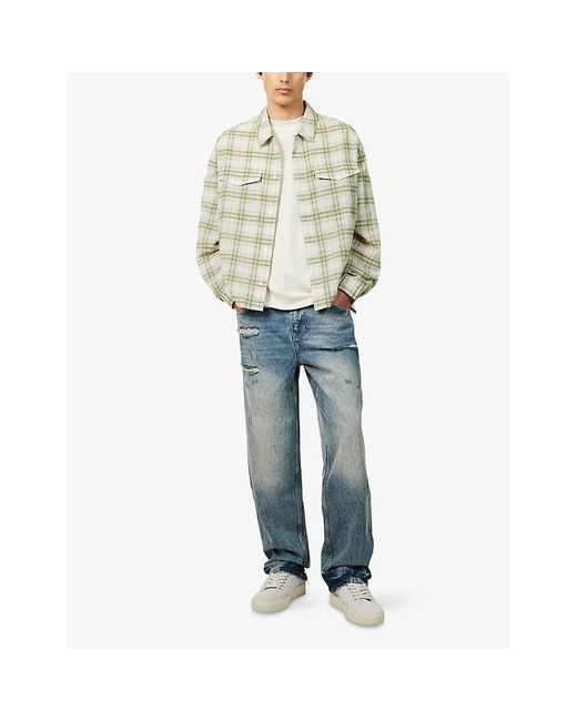 Represent Natural Sheer Flannel Check-Print Woven Shirt for men