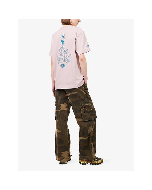 The North Face Pink Alien Graphic-Print Cotton T-Shirt