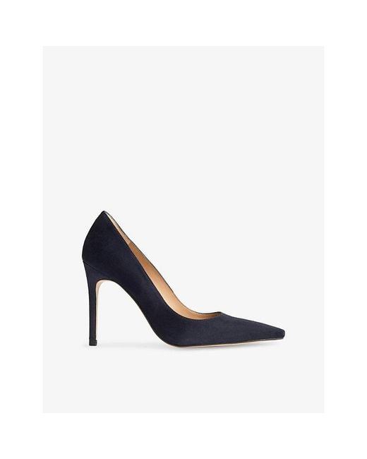 L.K.Bennett Blue New Fern Suede Pointed-Toe Courts