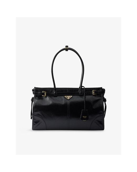 Prada Black Bonnie Large Leather Handbag