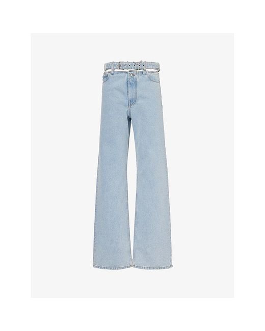 Y. Project Blue Evergreen -waist Wide-leg Organic-denim Jeans