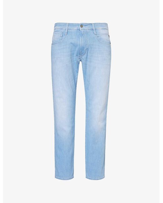 Replay Blue Anbass X-lite Slim-fit Tapered Leg Jeans for men