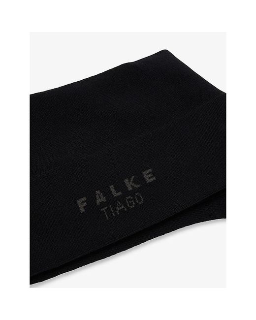 Falke Black Tiago Ribbed Stretch-organic Cotton-blend Crew Socks for men