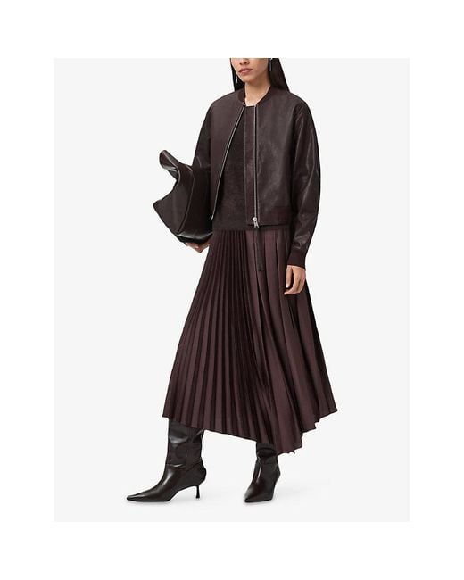 AllSaints Black Rebel Crew-Neck Short-Sleeve Brushed Cashmere T-Shirt