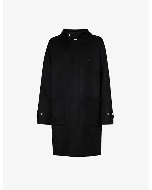 Givenchy Black Double-faced High-neck Wool And Cashmere-blend Hooded Coat for men