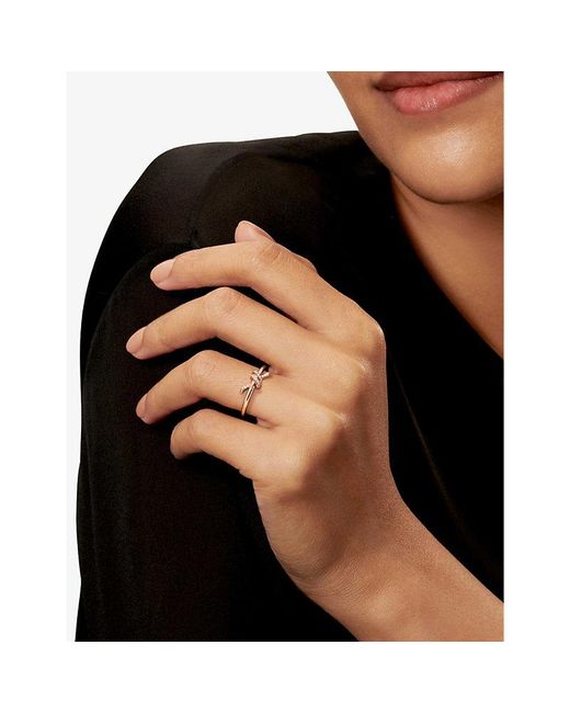 Tiffany & Co White Tiffany Knot 18Ct Rose- And 0.05Ct Brilliant-Cut Diamond Ring