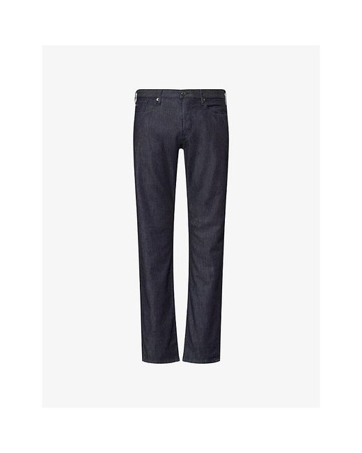 Emporio Armani Blue Slim-Fit Tapered-Leg Denim Jeans for men